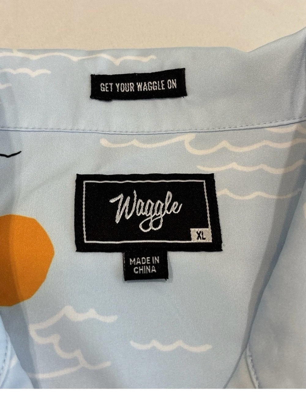 Waggle Golf Shirt Mens XL Light Blue Short-Sleeve Button-Up Shirt - Picture 3 of 6